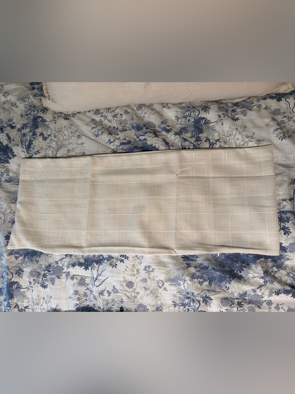 Neutral Cream Decorative Pillow Cover - windowpane 36x14”